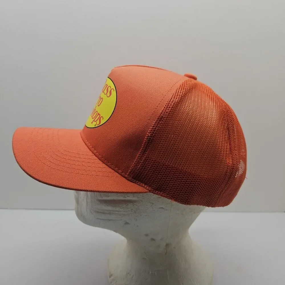 Bass Pro Shops Gone Fishing Hat Bright Orange Mesh Logo Snapback - Picture 2 of 7